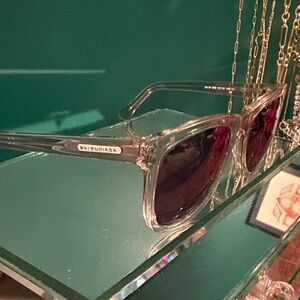 Balenciaga Transparent Sunglasses with Dark Lenses